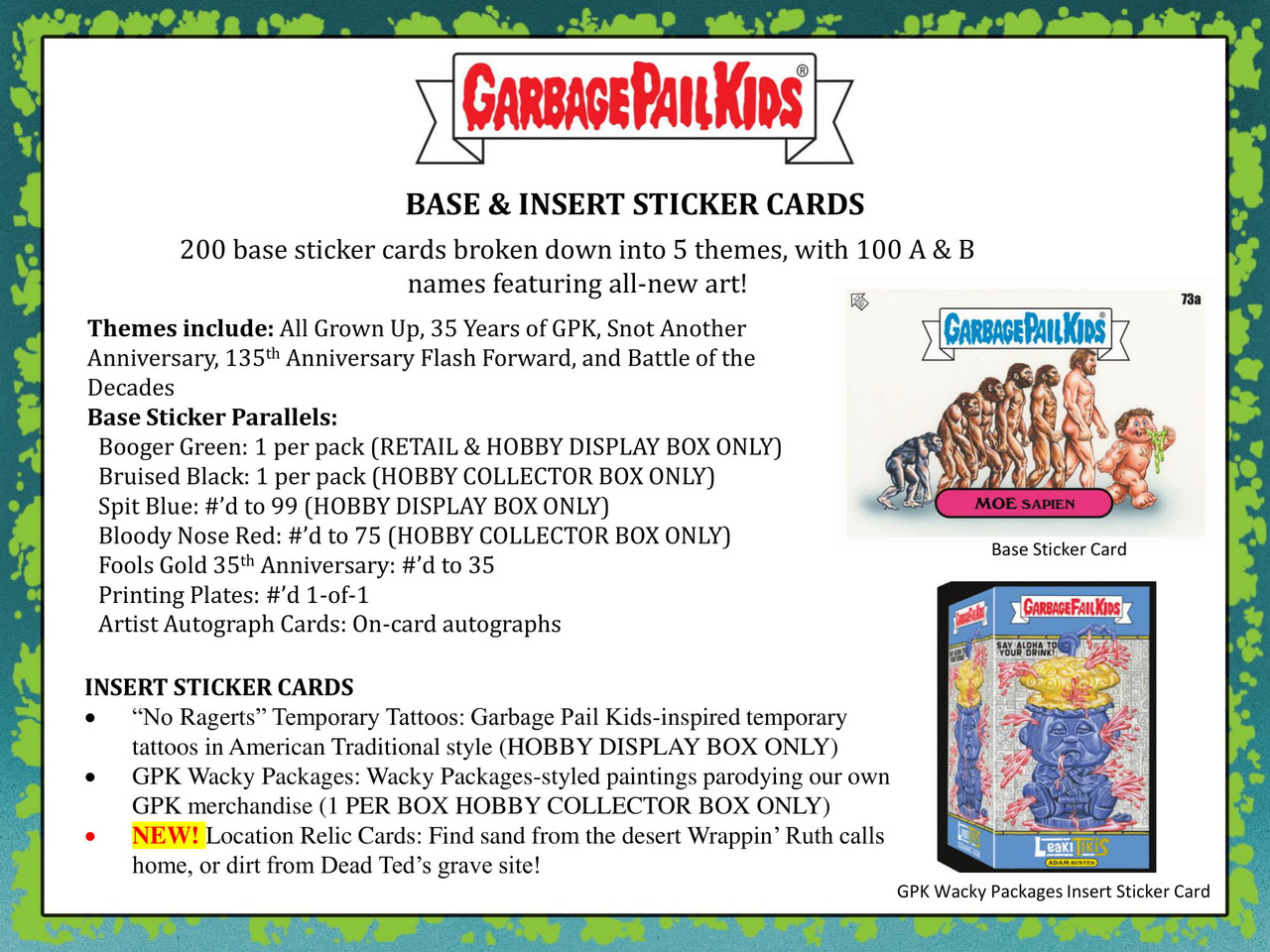 gpk 35th anniversary rare cards 2020 Garbage Pail Kids 35th Anniversary Series 2#80B WYATT YOU LITTLE  Trading Card at Amazon's Entertainment Collectibles Store