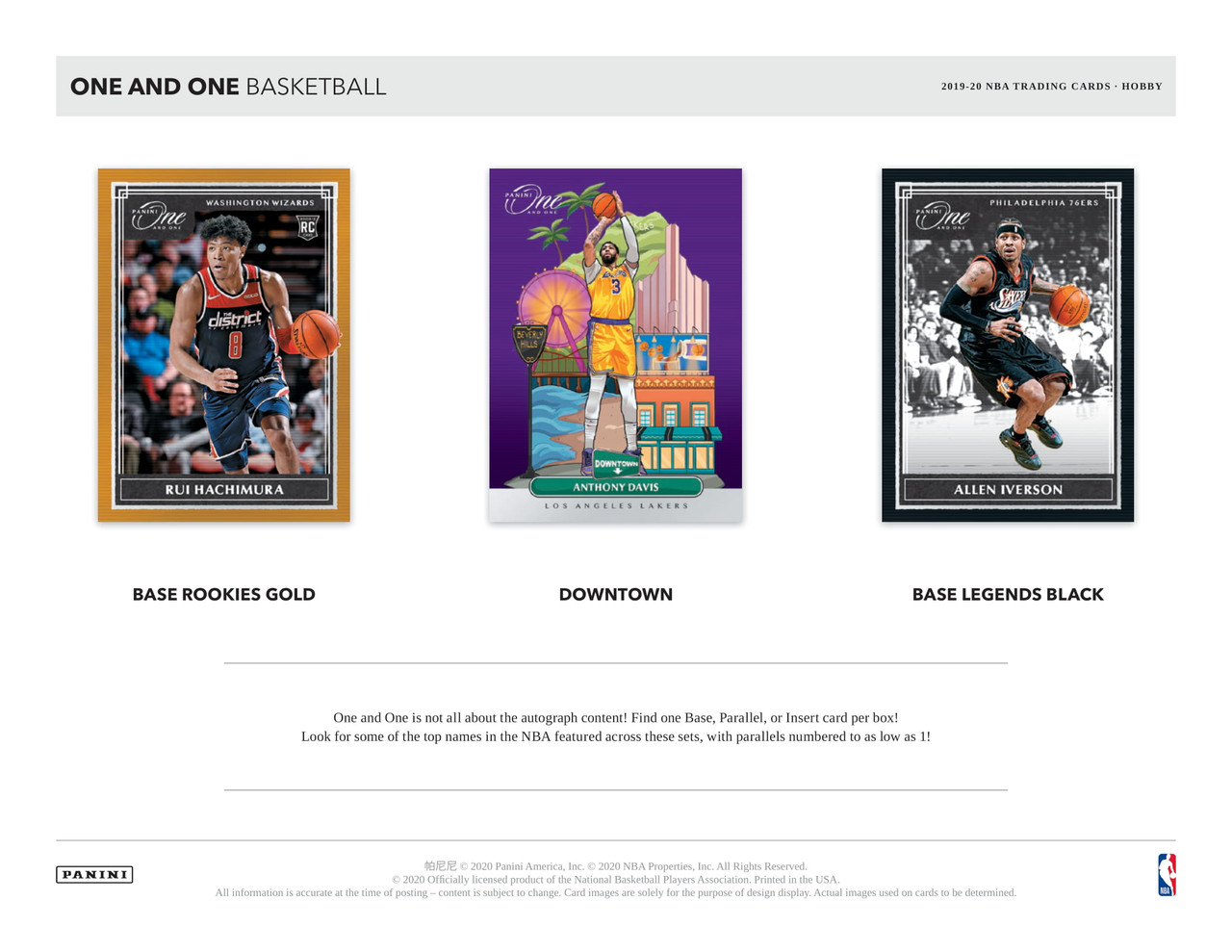 2019/20 Panini One and One Basketball Hobby Box