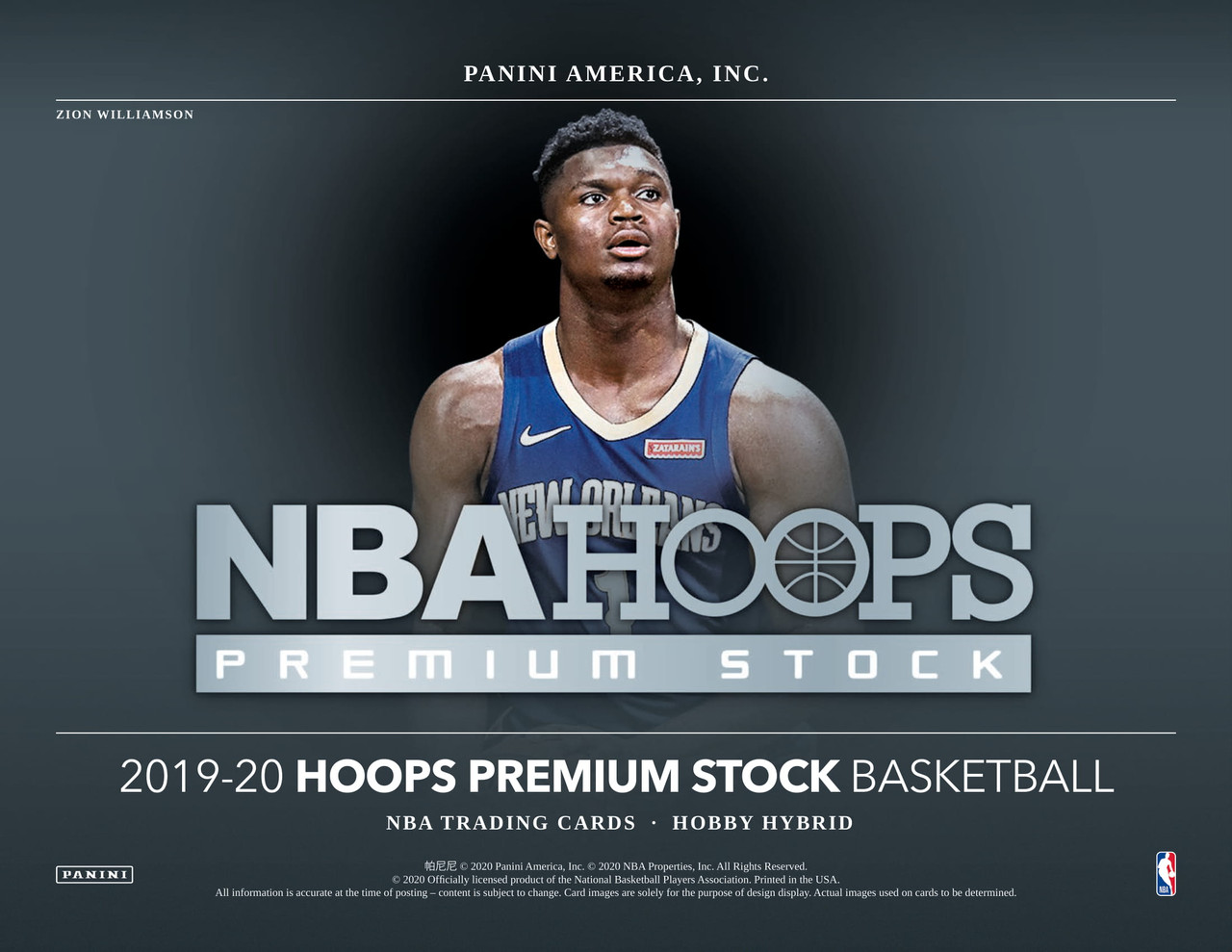 2019/20 Panini NBA Hoops Premium Stock Basketball Hobby Hybrid Box