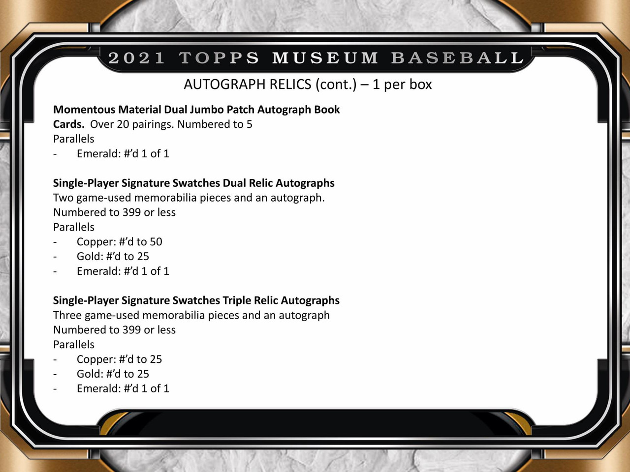 2021 Topps Museum Collection Baseball Hobby 12 Box Case