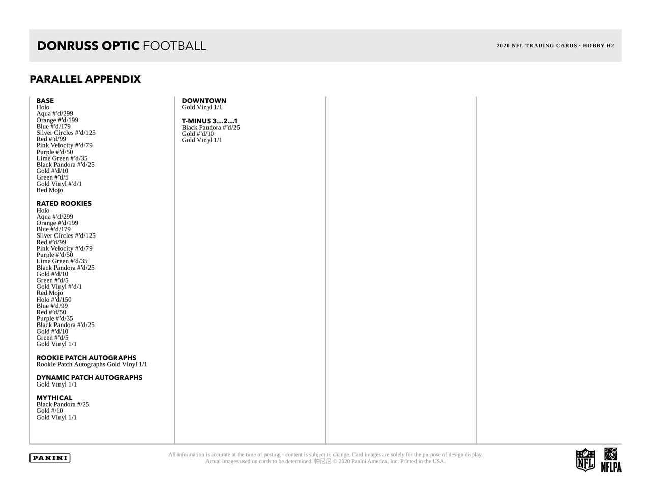 2020 Panini Donruss Optic Football Hobby Hybrid Box