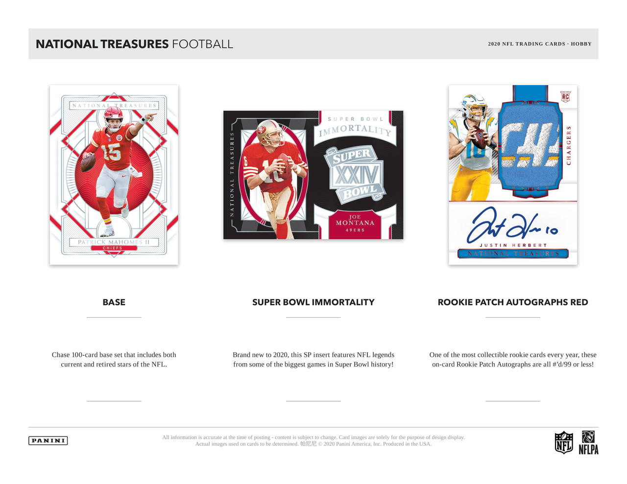 2020 Panini National Treasures Football Hobby 4 Box Case