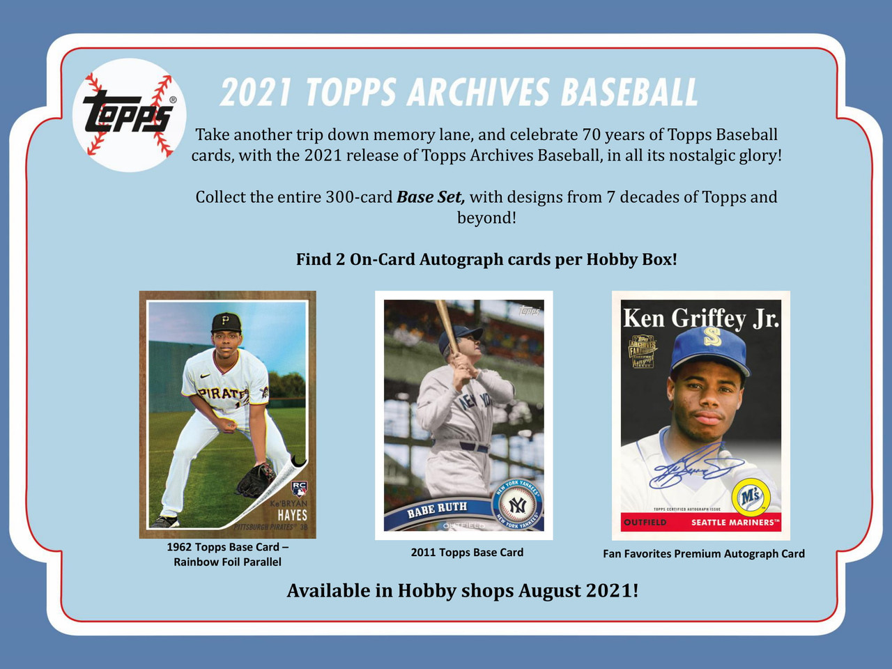 2021 Topps Archives Baseball Hobby 10 Box Case