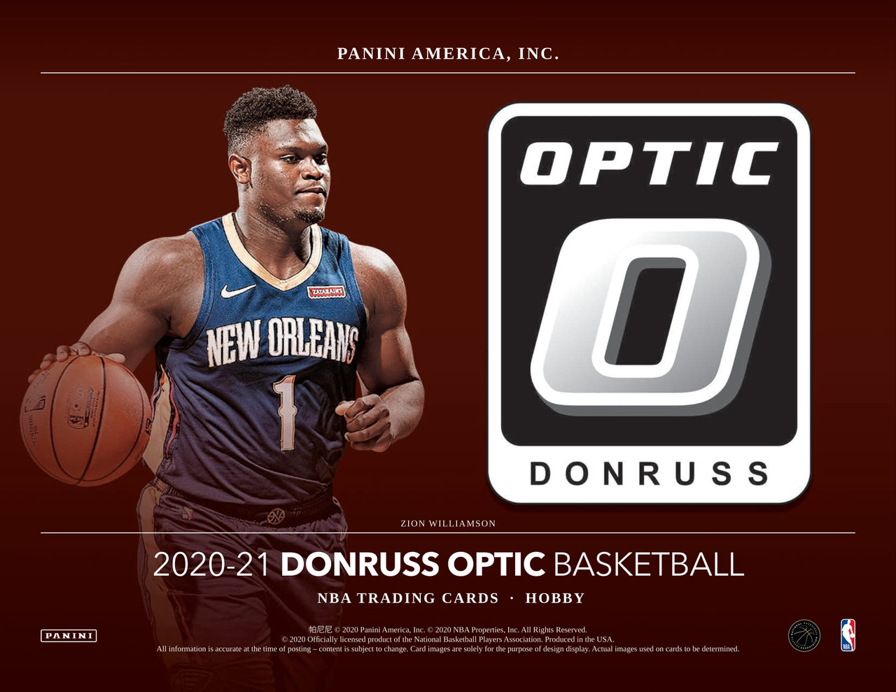 2020/21 Panini Donruss Optic Basketball Hobby 12 Box Case