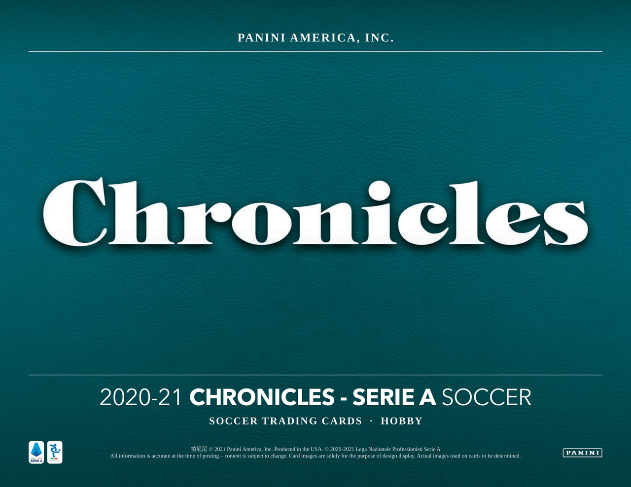 2020/21 Panini Chronicles Soccer Hobby 12 Box Case
