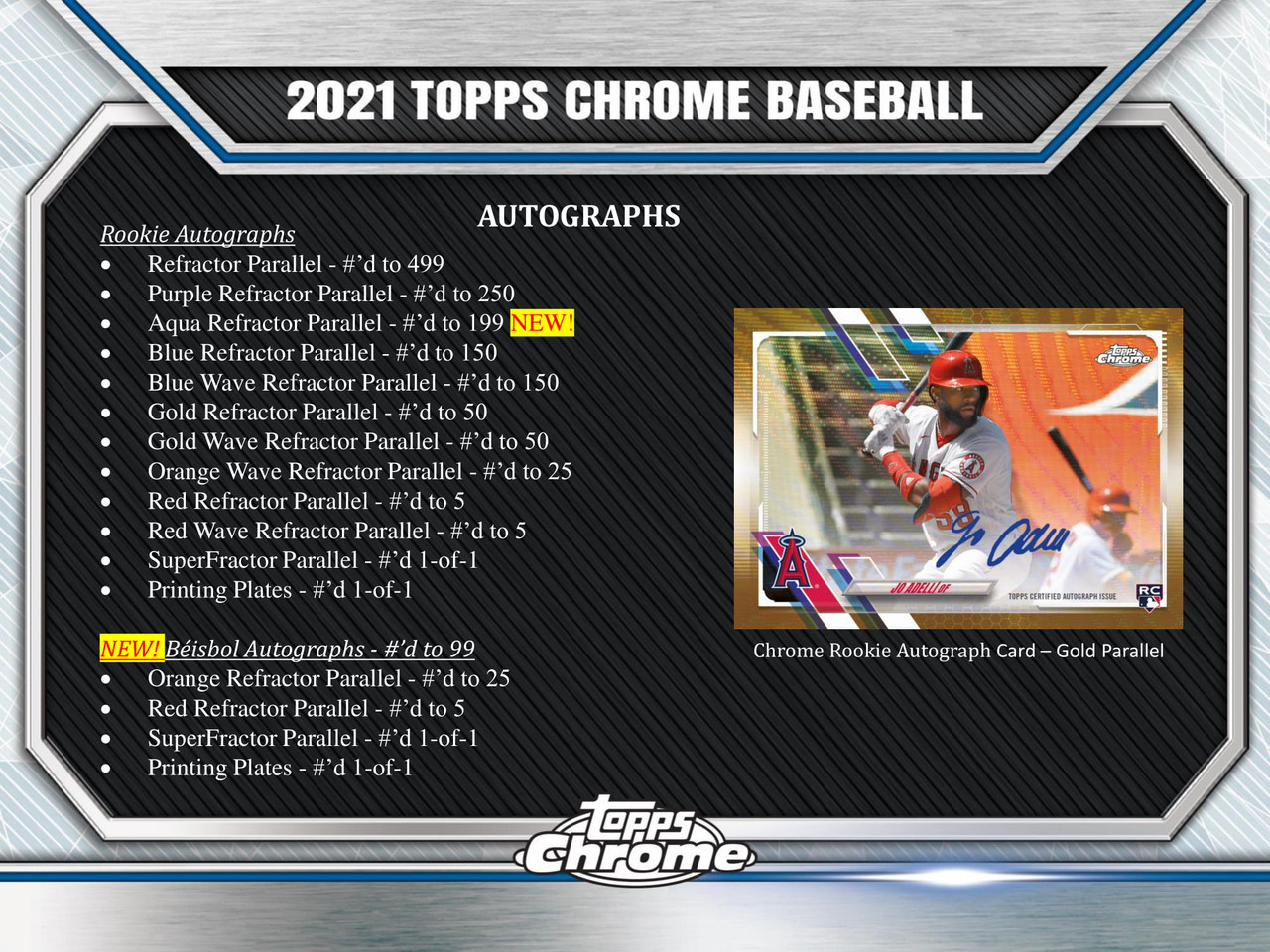 2021 Topps Chrome Baseball Jumbo Hobby HTA 13 Card Pack