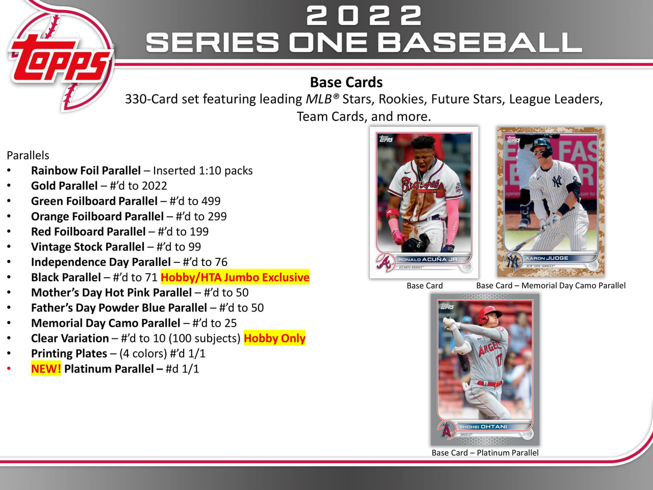 2022 Topps Series 1 Baseball Hobby Jumbo 6 Box Case