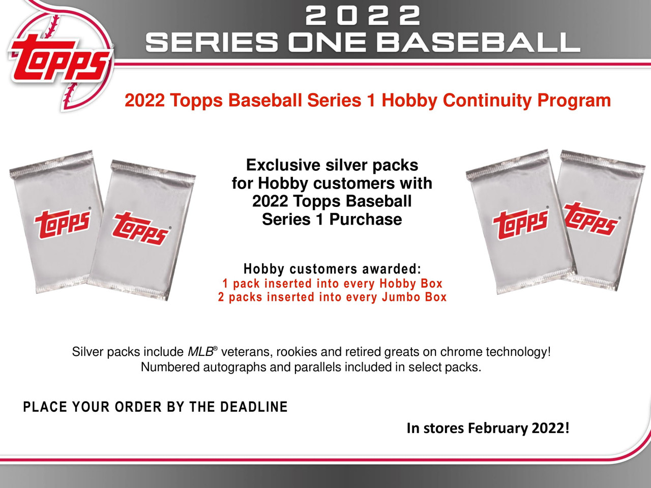 2022 Topps Series 1 Baseball Hobby Jumbo 6 Box Case