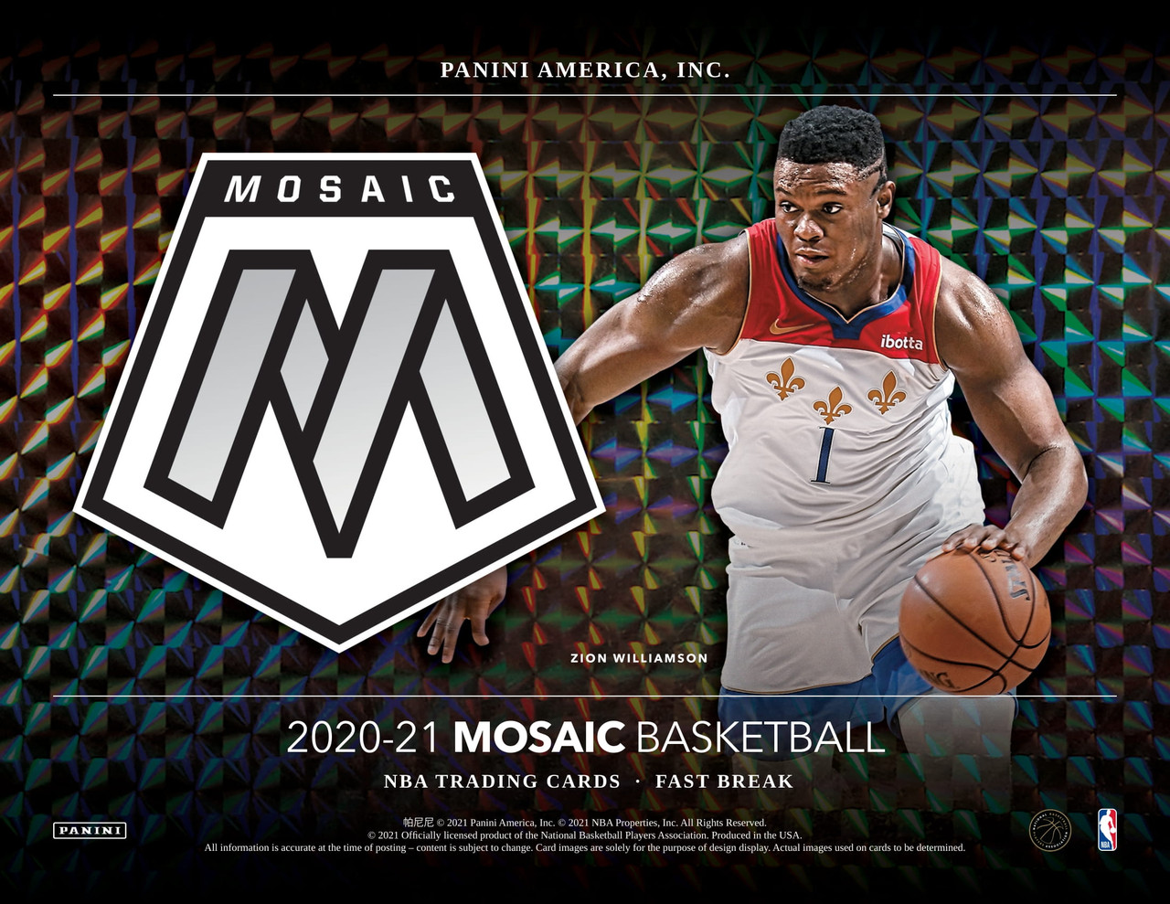 2020/21 Panini Mosaic Basketball Fast Break 20 Box Case