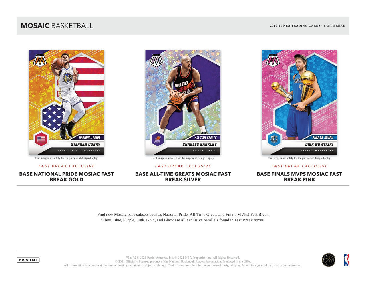 2020/21 Panini Mosaic Basketball Fast Break 20 Box Case