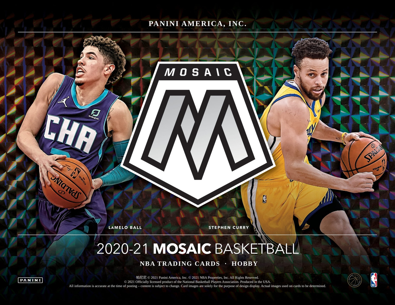 2020-21 Panini Mosaic Basketball Hobby 12 Box Case