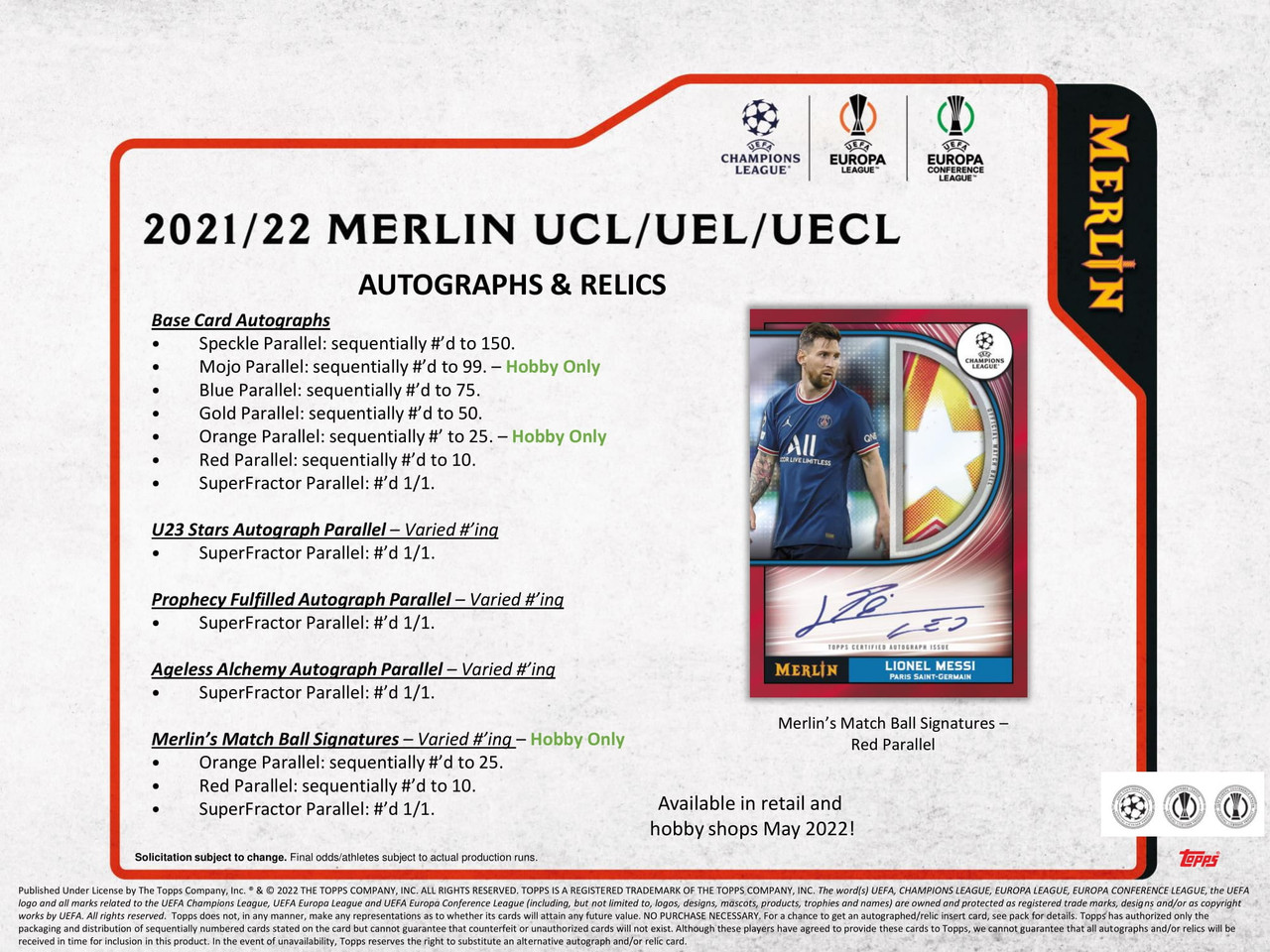 2021/22 Topps UEFA Champions League Merlin Chrome Soccer Hobby 12