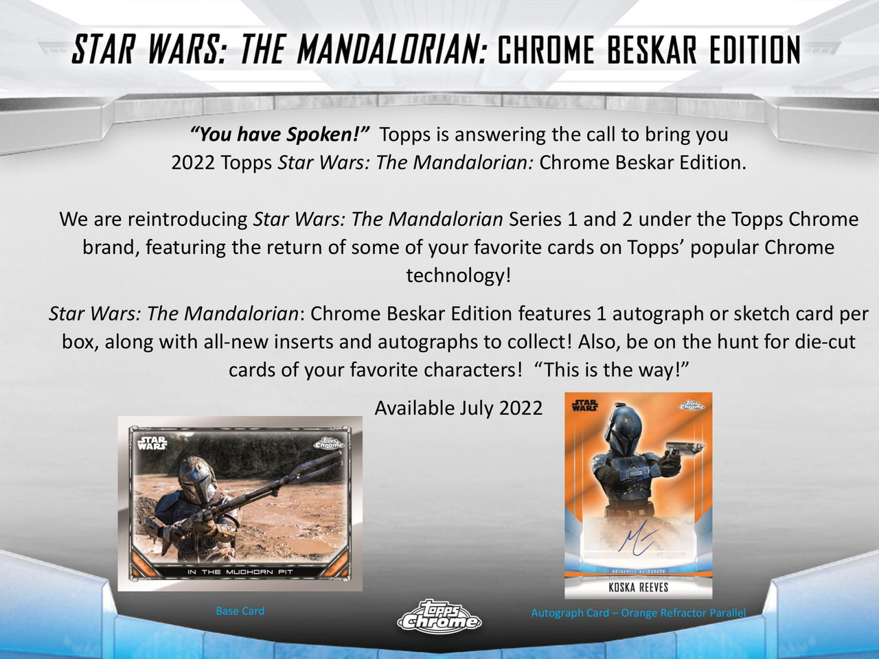2022 Topps Star Wars The Mandalorian Chrome Beskar Edition Hobby