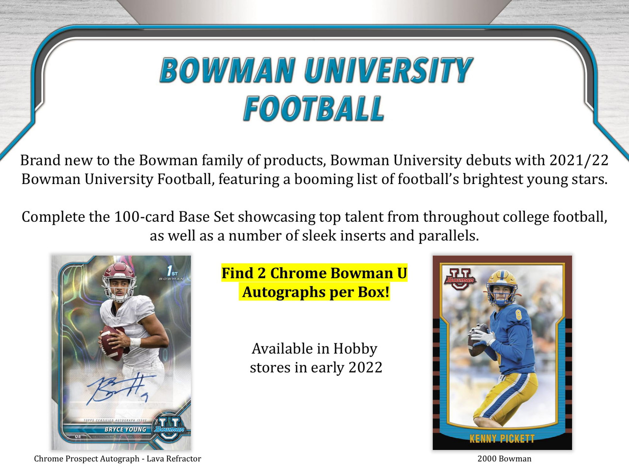 2022 Bowman University Chrome Football Hobby Box