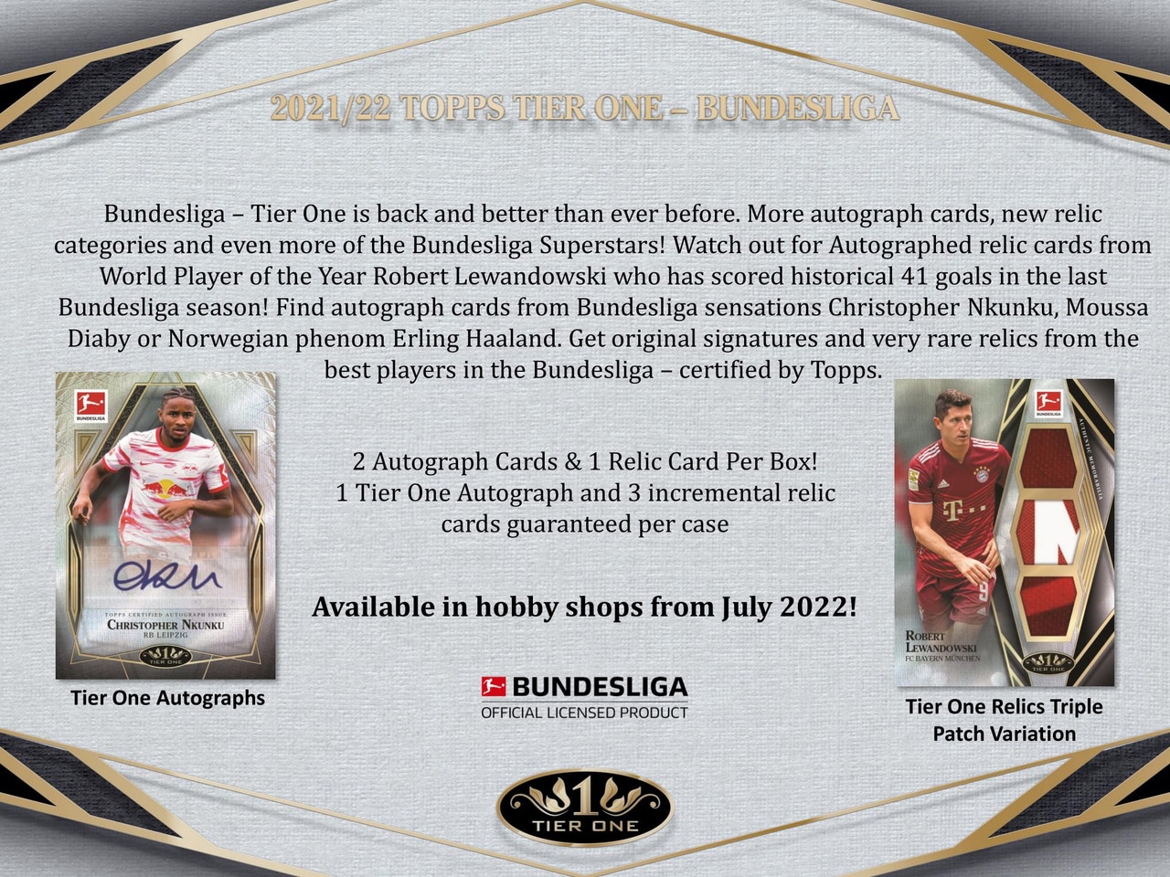 2022 Topps Tier One Bundesliga Soccer Hobby Box