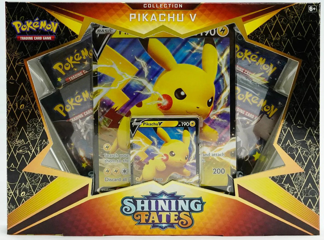 pokemon cards pikachu v box but in battle Pokemon Shining Fates Pikachu V