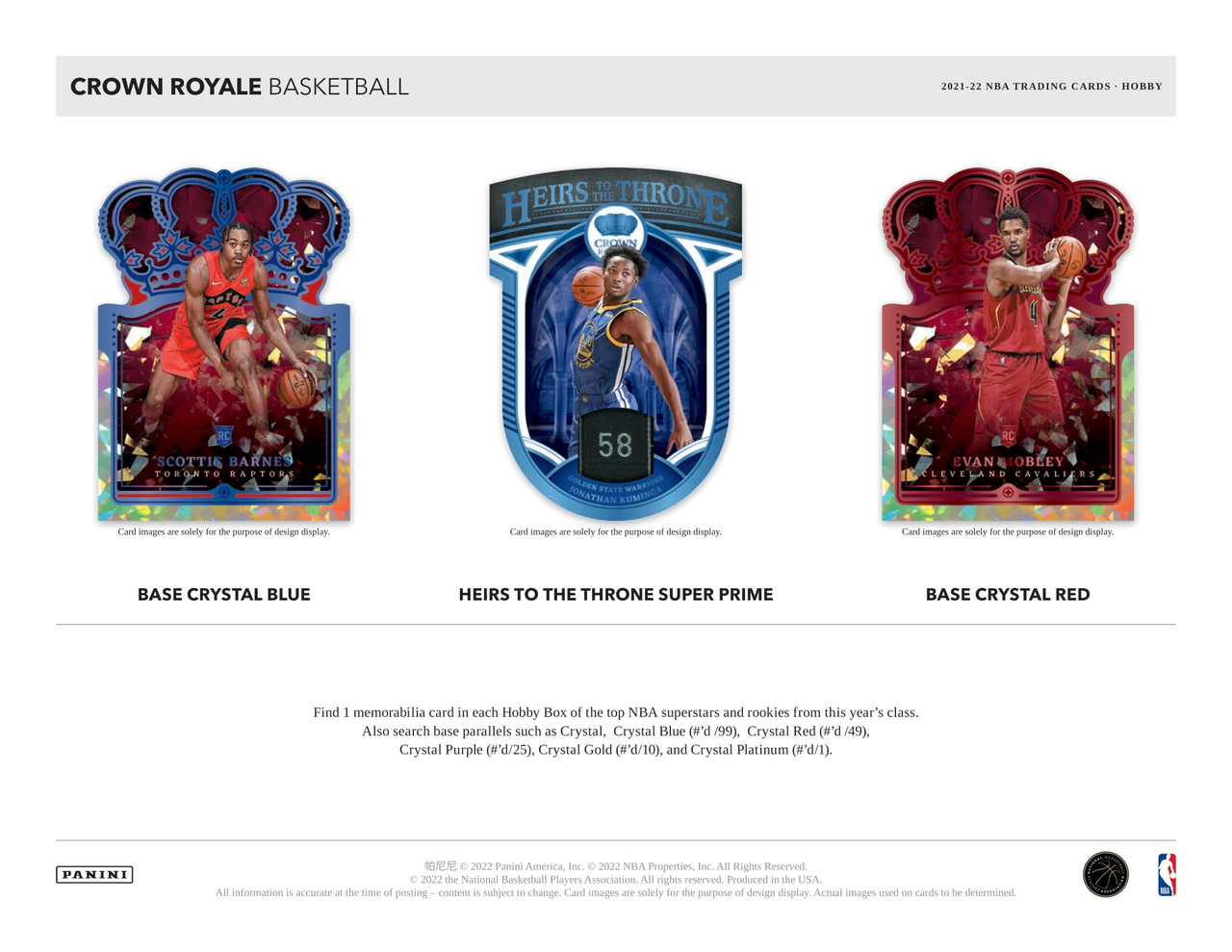 2021/22 Panini Crown Royale Basketball Hobby Box