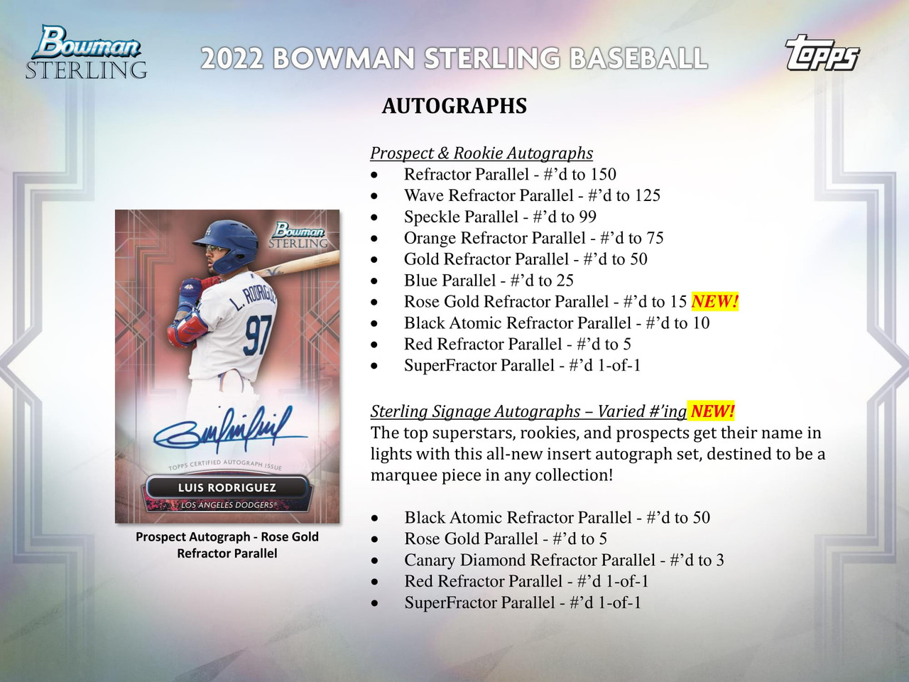 2022 Bowman Sterling Baseball Hobby Box