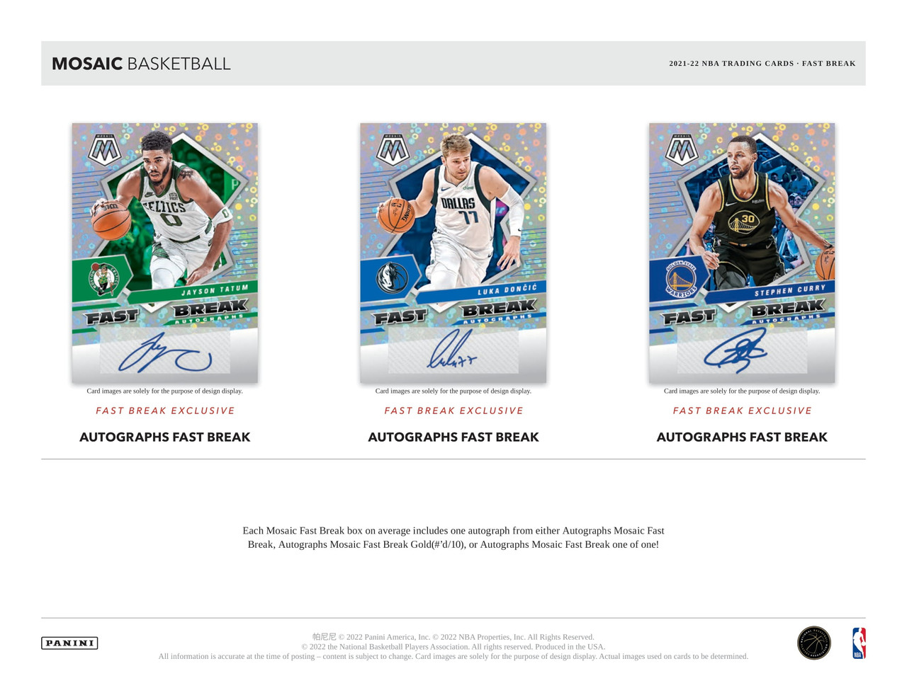 2021/22 Panini Mosaic Basketball Fast Break Box