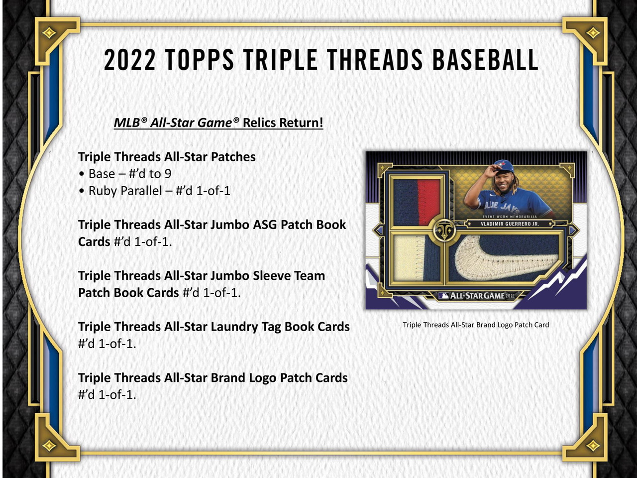 2022 Topps Triple Threads Baseball Hobby Box