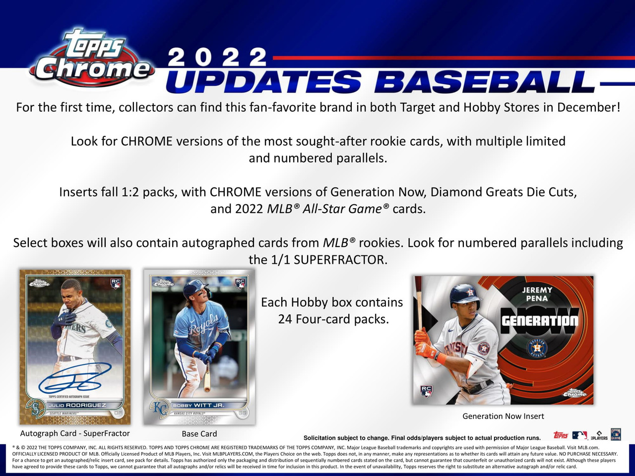 2022 Topps Chrome Update Series Baseball Hobby Box