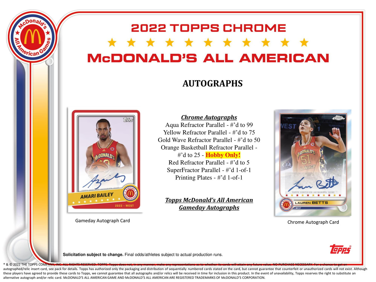 2022 Topps Chrome McDonald