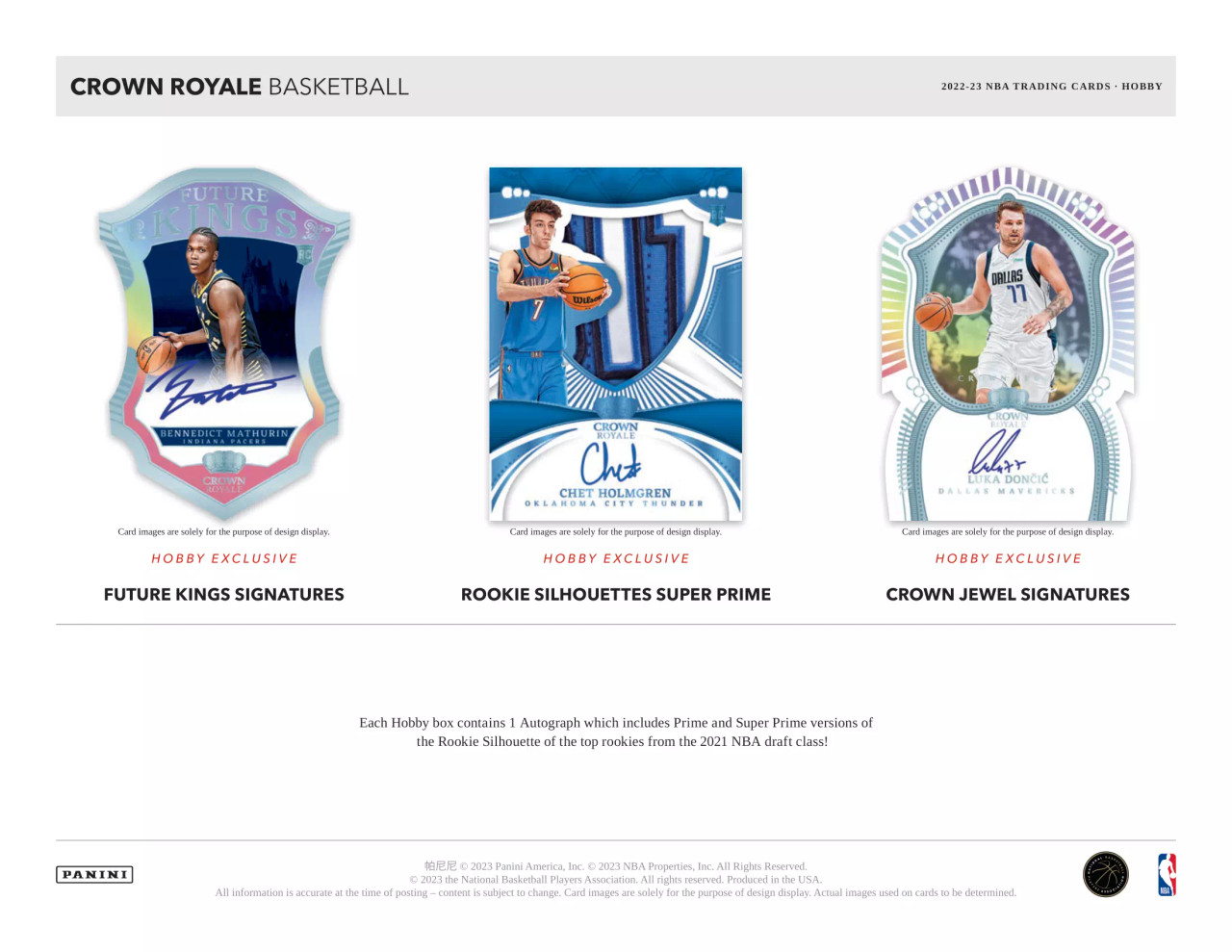 2022/23 Panini Crown Royale Basketball Hobby Box