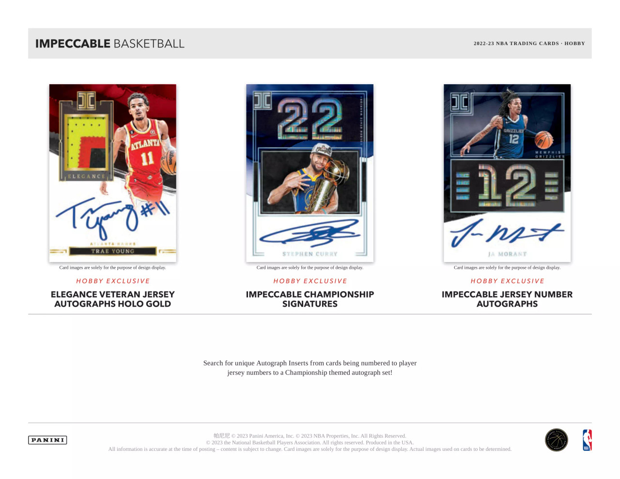 2022/23 Panini Impeccable Basketball Hobby Box