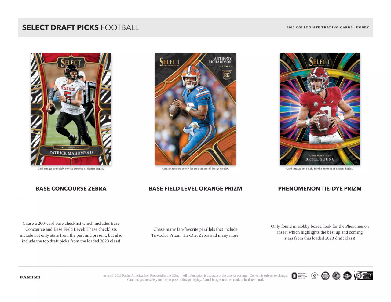 2023 Panini Select Draft Picks Football Hobby Box