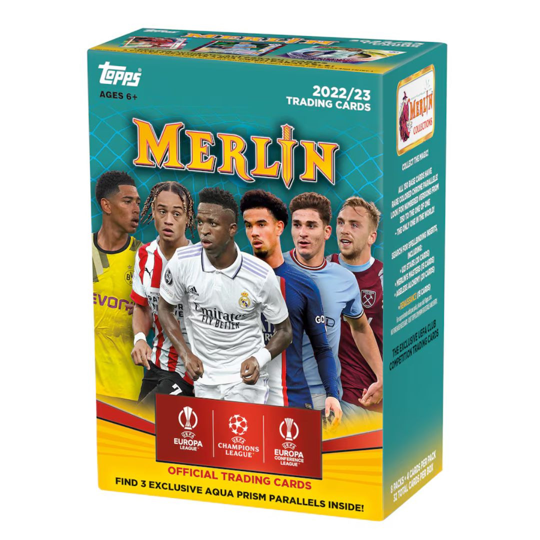 2022/23 Topps UEFA Club Competitions Merlin Chrome Soccer 8 Pack