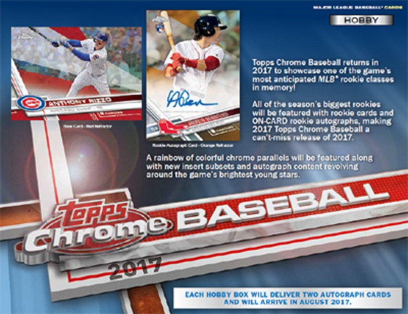 2017 Topps Chrome Baseball Hobby 12 Box Case