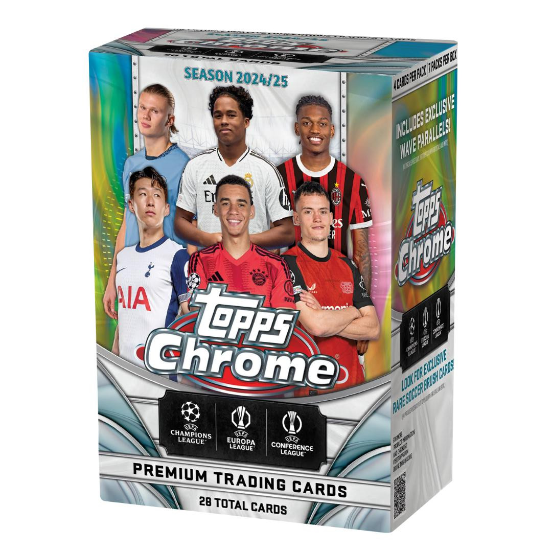2024/25 Topps Chrome UEFA Club Competitions Soccer Blaster 7 Pack Box