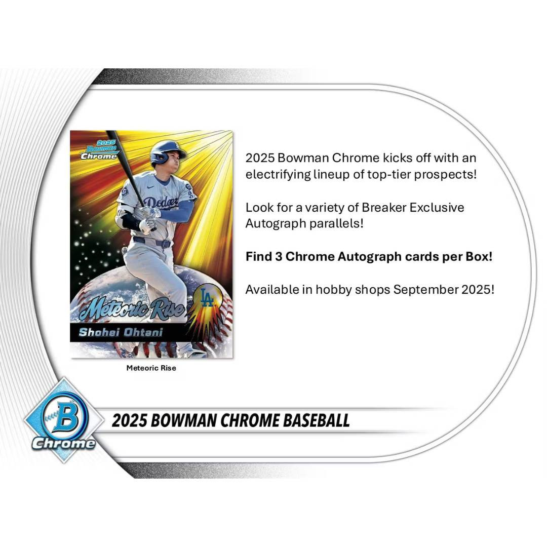 2025 Bowman Chrome Baseball Prospects – YOU PICK BP-1 To BP-150 – Chrome Base Set Singles