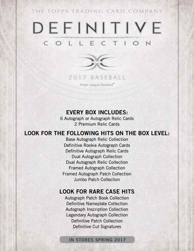 2017 Topps Definitive Baseball Hobby Box