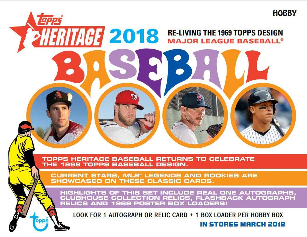 2018 Topps Heritage Baseball Hobby 12 Box Case