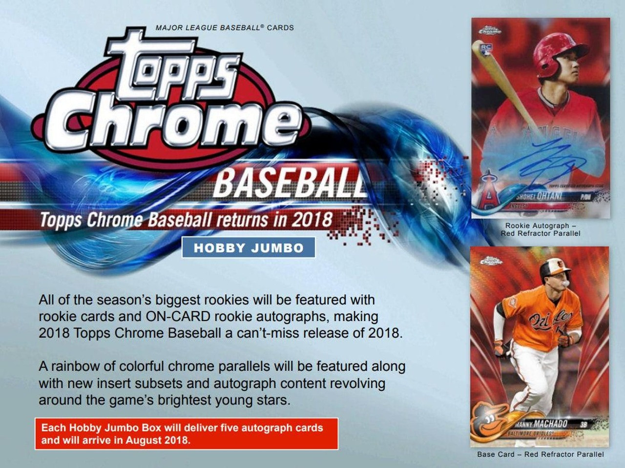 2018 Topps Chrome Baseball Jumbo HTA 8 Box Case