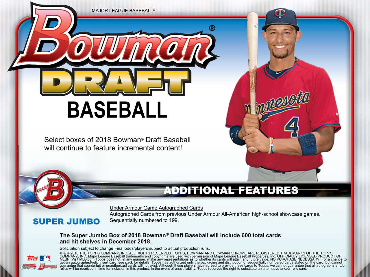 2018 Bowman Draft Baseball Super Jumbo Hobby Box