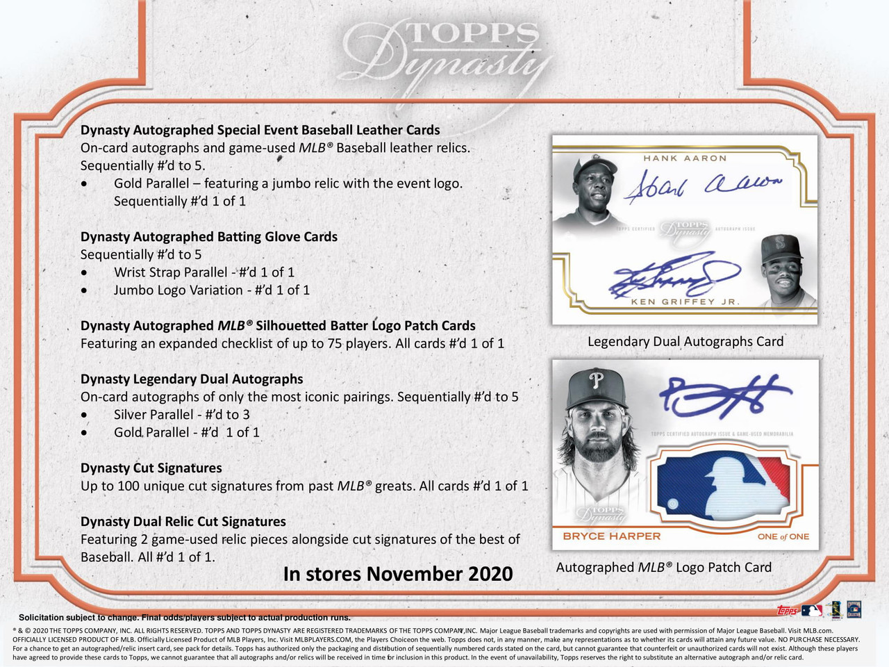 2020 Topps Dynasty Baseball Hobby Box