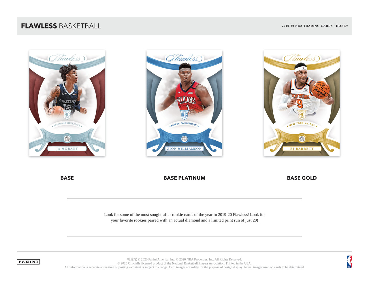 2019/20 Panini Flawless Basketball Hobby Box - Buy Now at Diamond