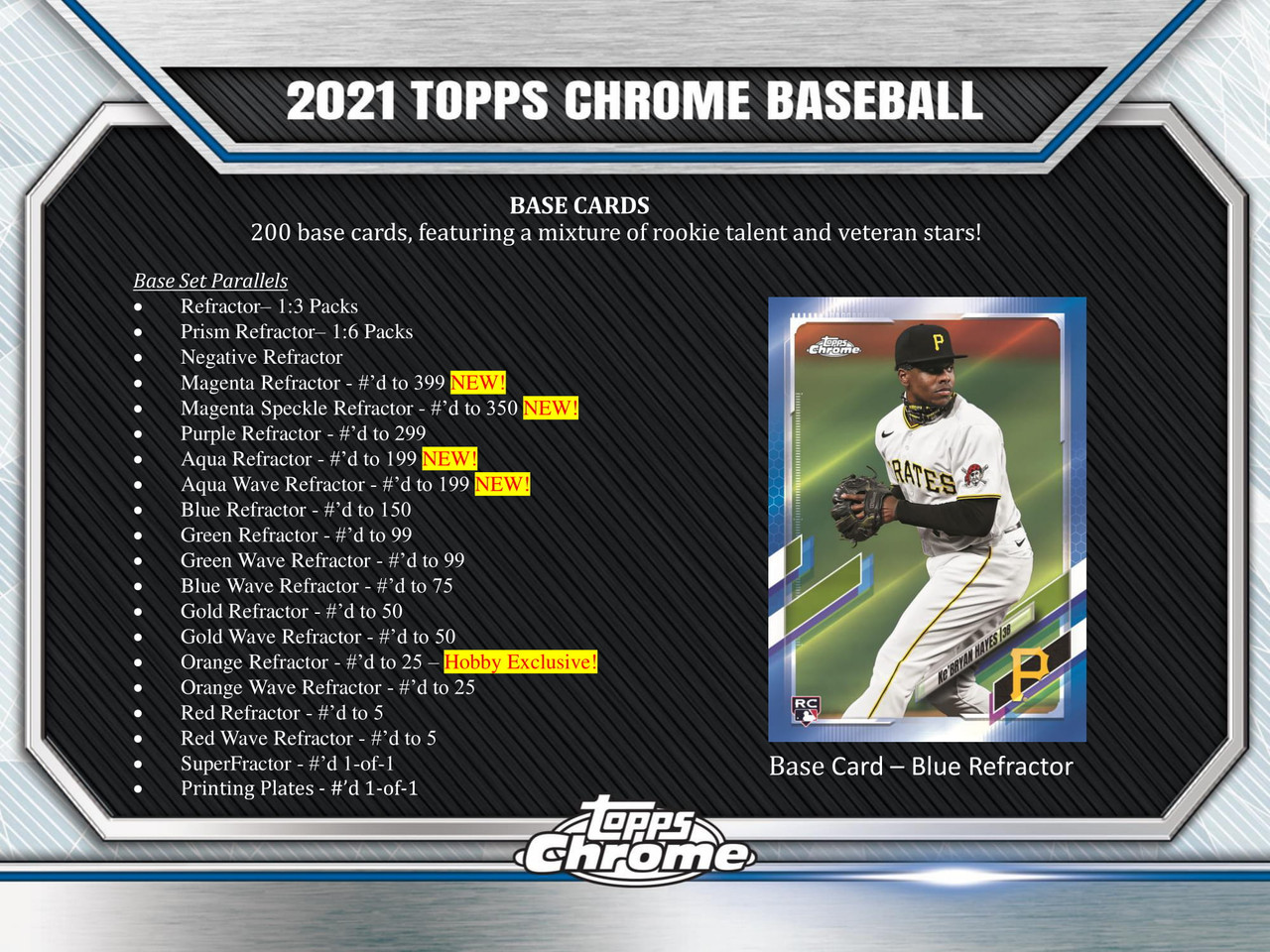 2021 Topps Chrome Baseball Hobby 12 Box Case
