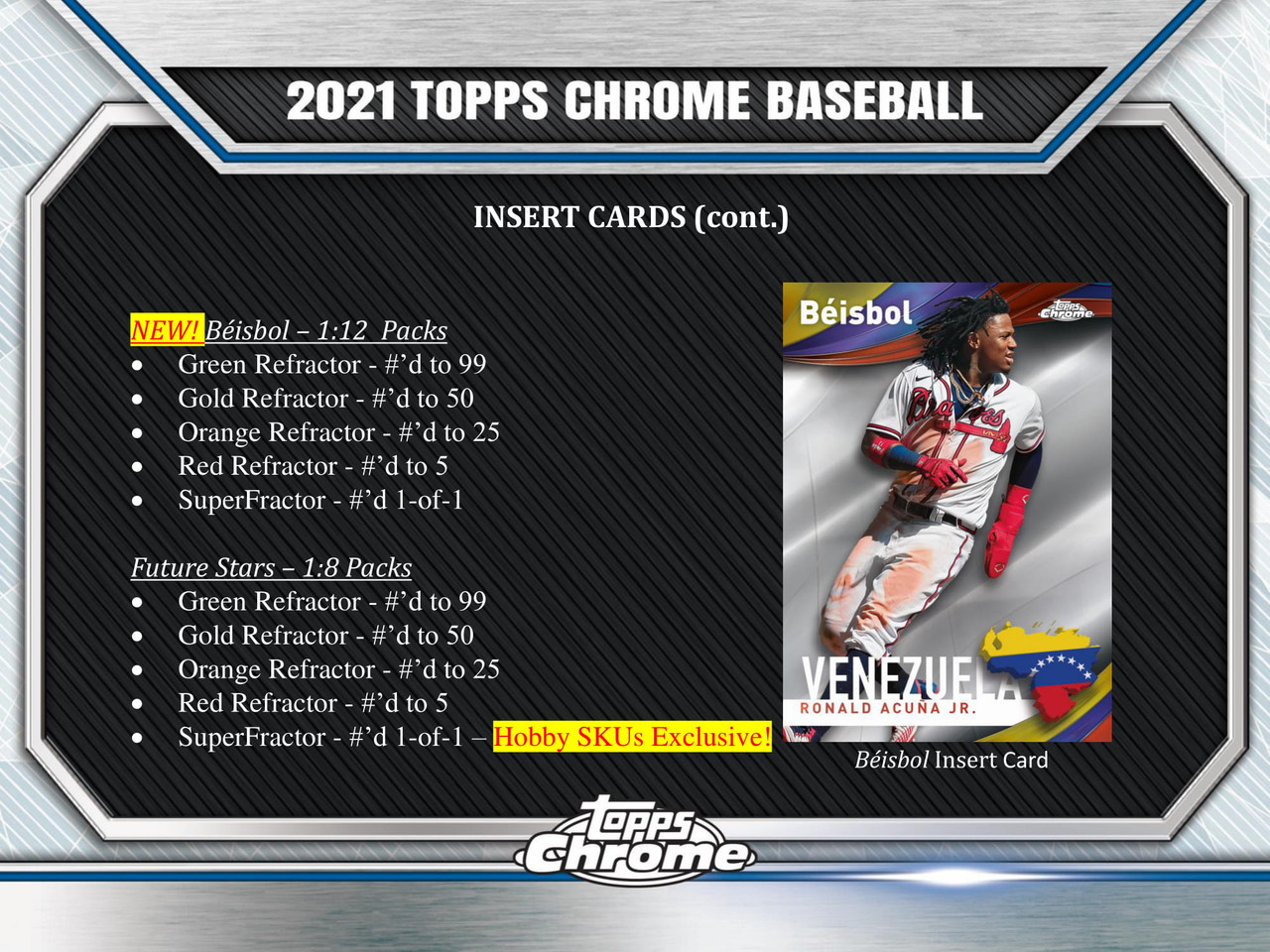 2021 Topps Chrome Baseball Jumbo Hobby HTA Box