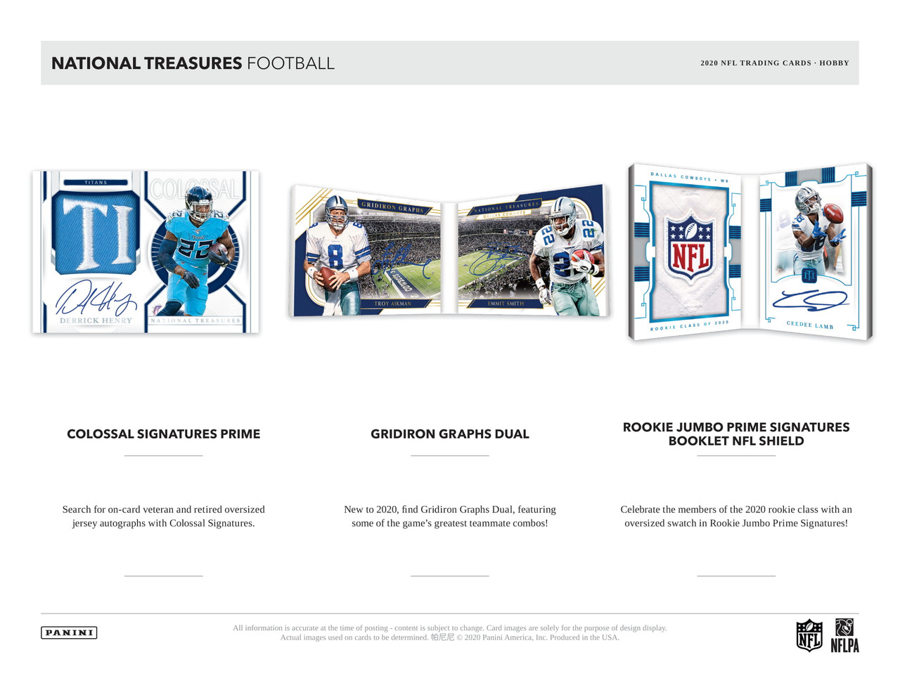 2020 Panini National Treasures Football Hobby 4 Box Case