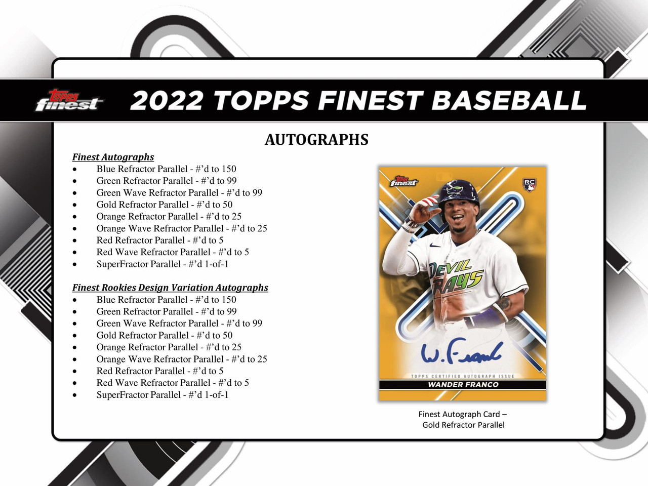 2022 Topps Finest Baseball Hobby 8 Box Case