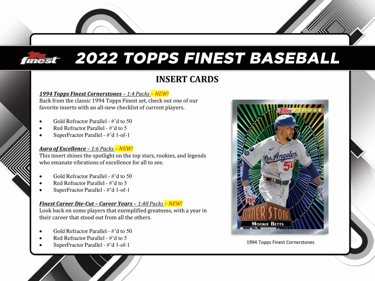 2022 Topps Finest Baseball Hobby Box