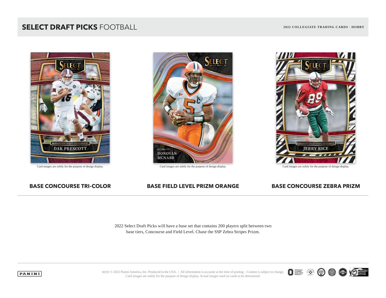 2022 Panini Select Draft Picks Football Hobby 12 Box Case