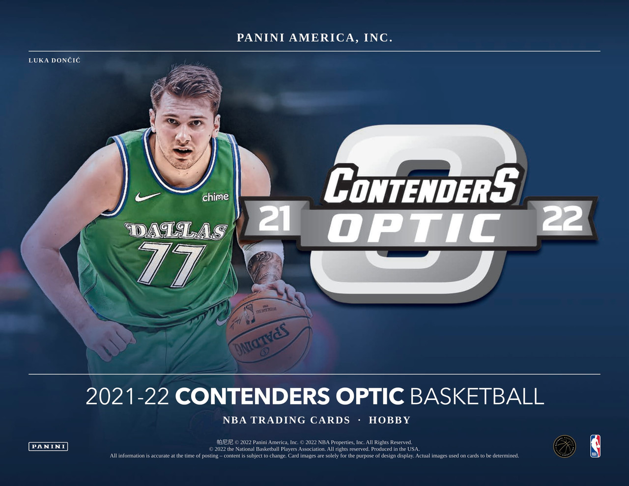 2021/22 Panini Contenders Optic Basketball Hobby 20 Box Case