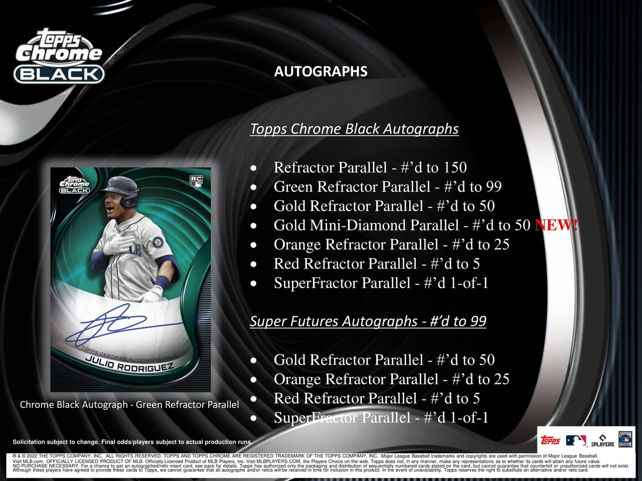 2022 Topps Chrome Black Baseball Hobby 12 Box Case