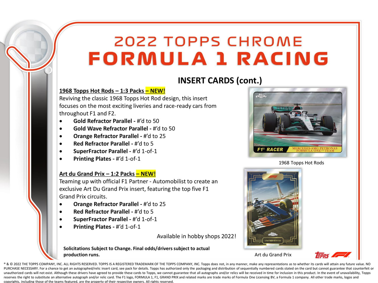 2022 Topps Chrome Formula 1 Racing Lite Box