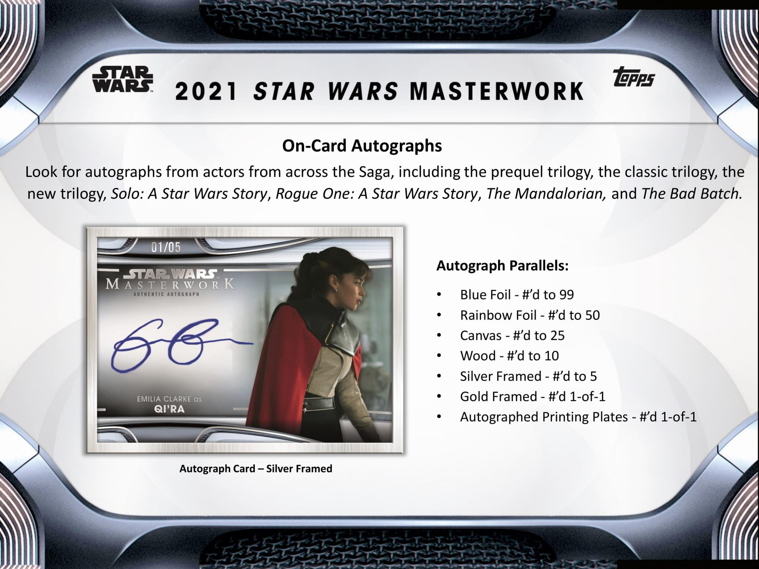 2021 Topps Star Wars Masterwork Hobby 8 Box Case