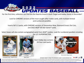 2022 Topps Chrome Update Series Baseball Hobby 12 Box Case 2022 Topps Chrome Update Series Baseball Hobby 12 Box Case